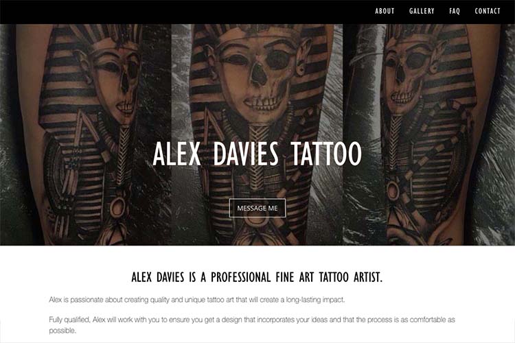 website design for tattoo art