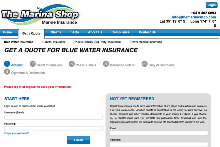 responsive web design for an insurance broker - get-a-quote form