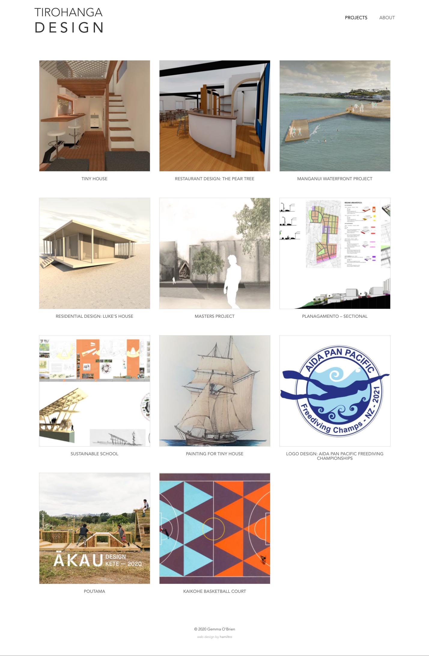 website design for an architect - Tirohanga Design