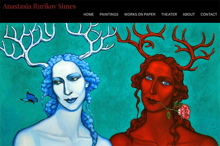 Custom website design for an artist and theatre designer - Anastasia Rurikov-Simes