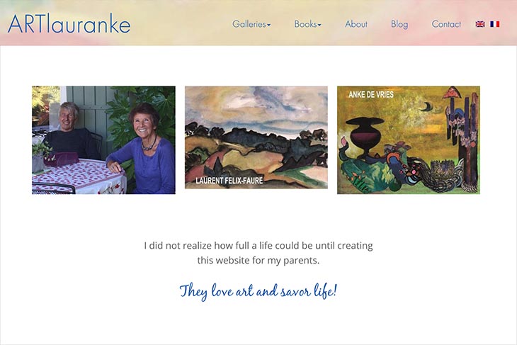 Custom website design for two artists - artlauranke, France