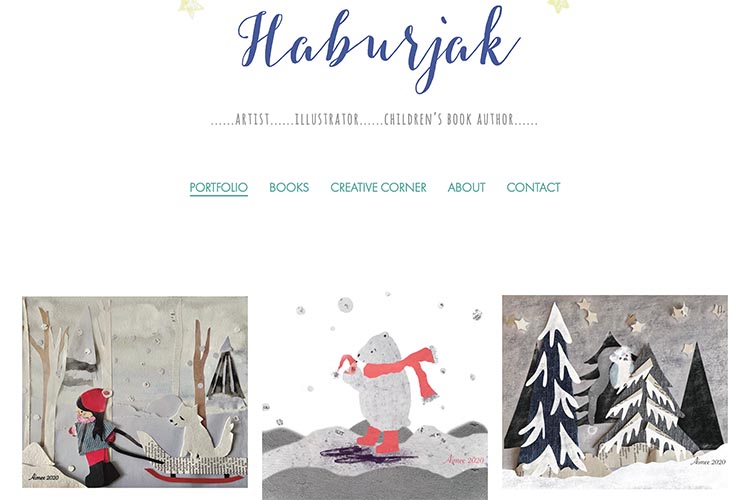 custom website design for an illustrator - Aimee Haburjak
