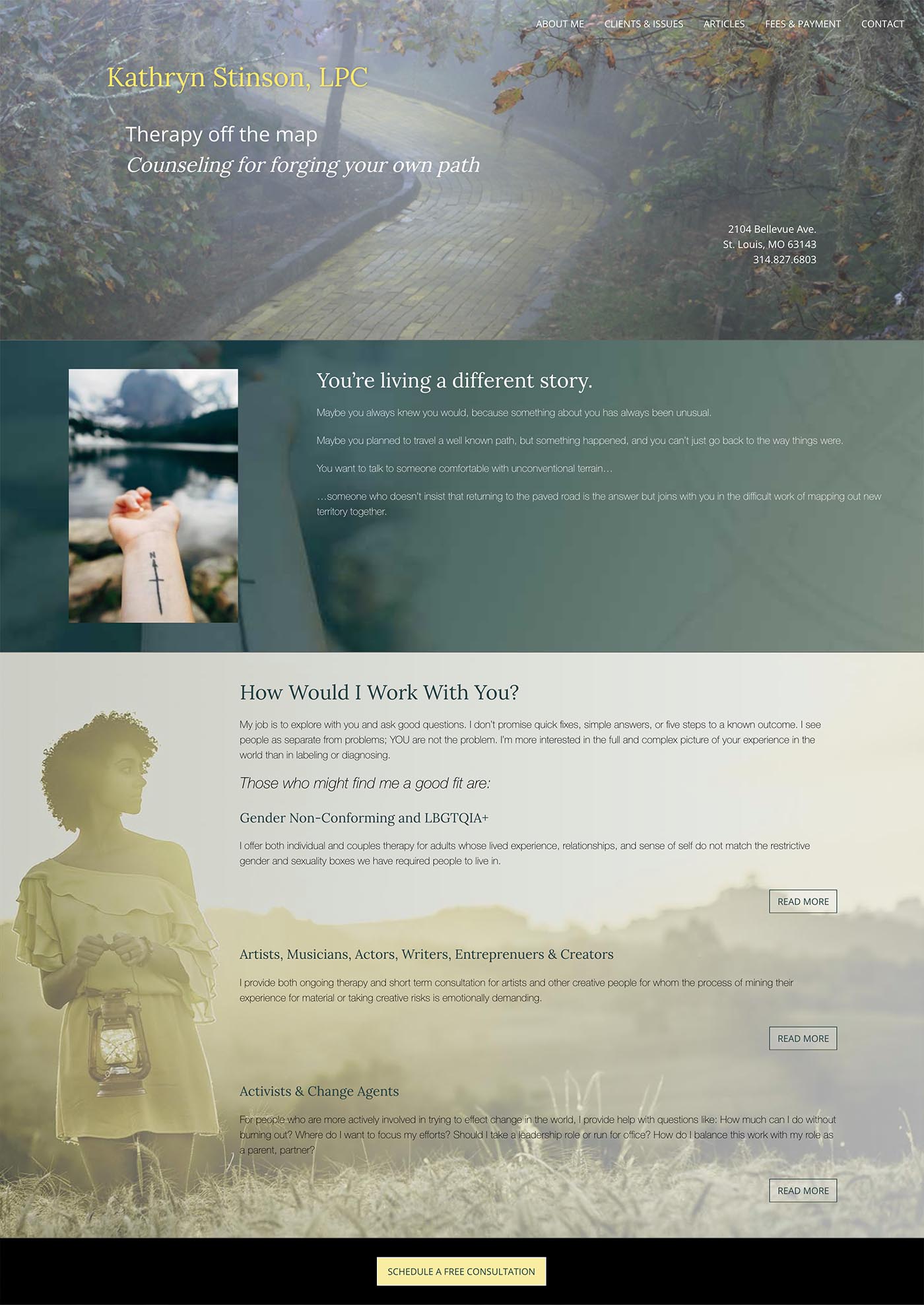 website design for a therapist - Kathryn Stinson