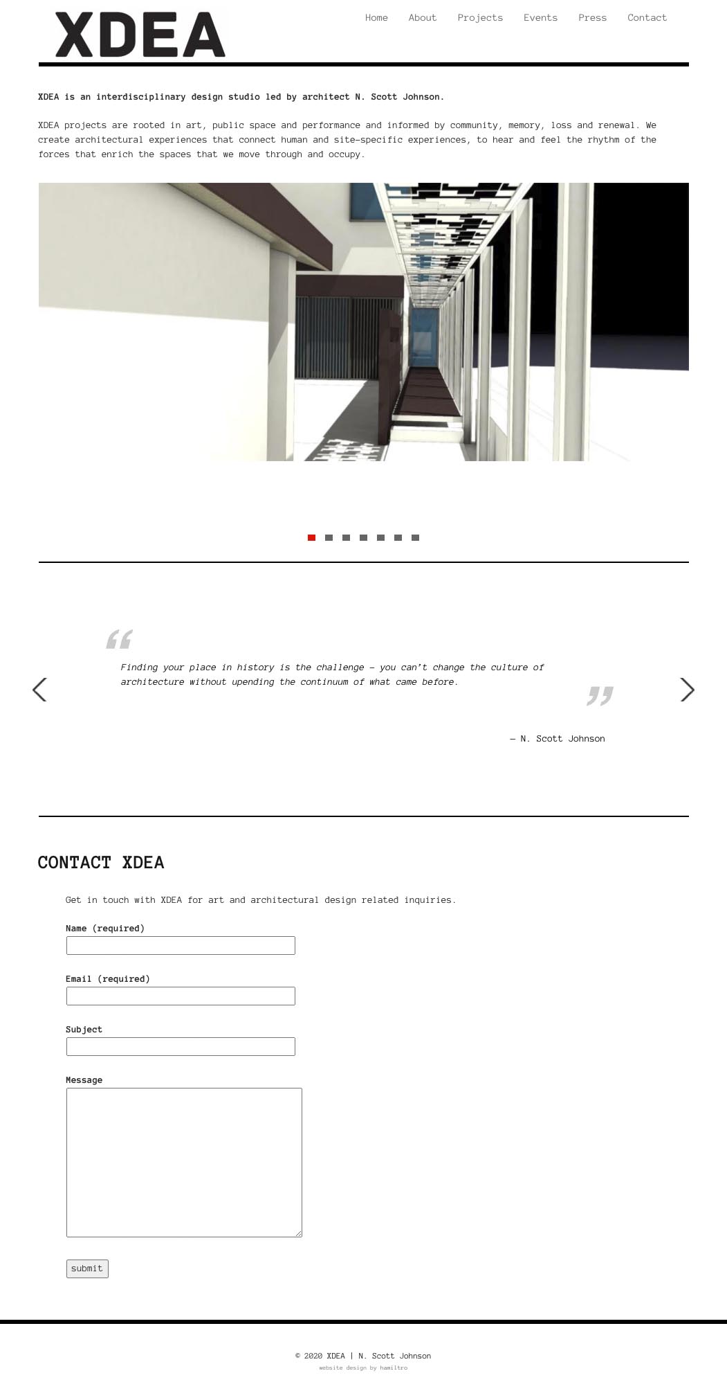 website design for an architect - N. Scott Johnson - home