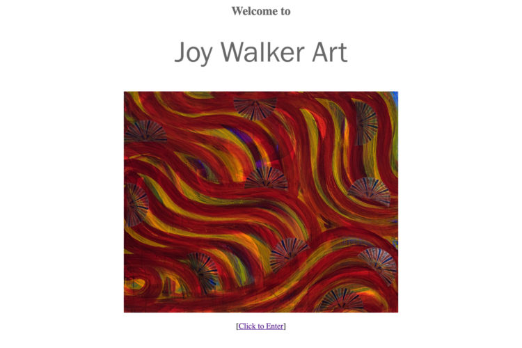 simple one-page website design for an artist - home page