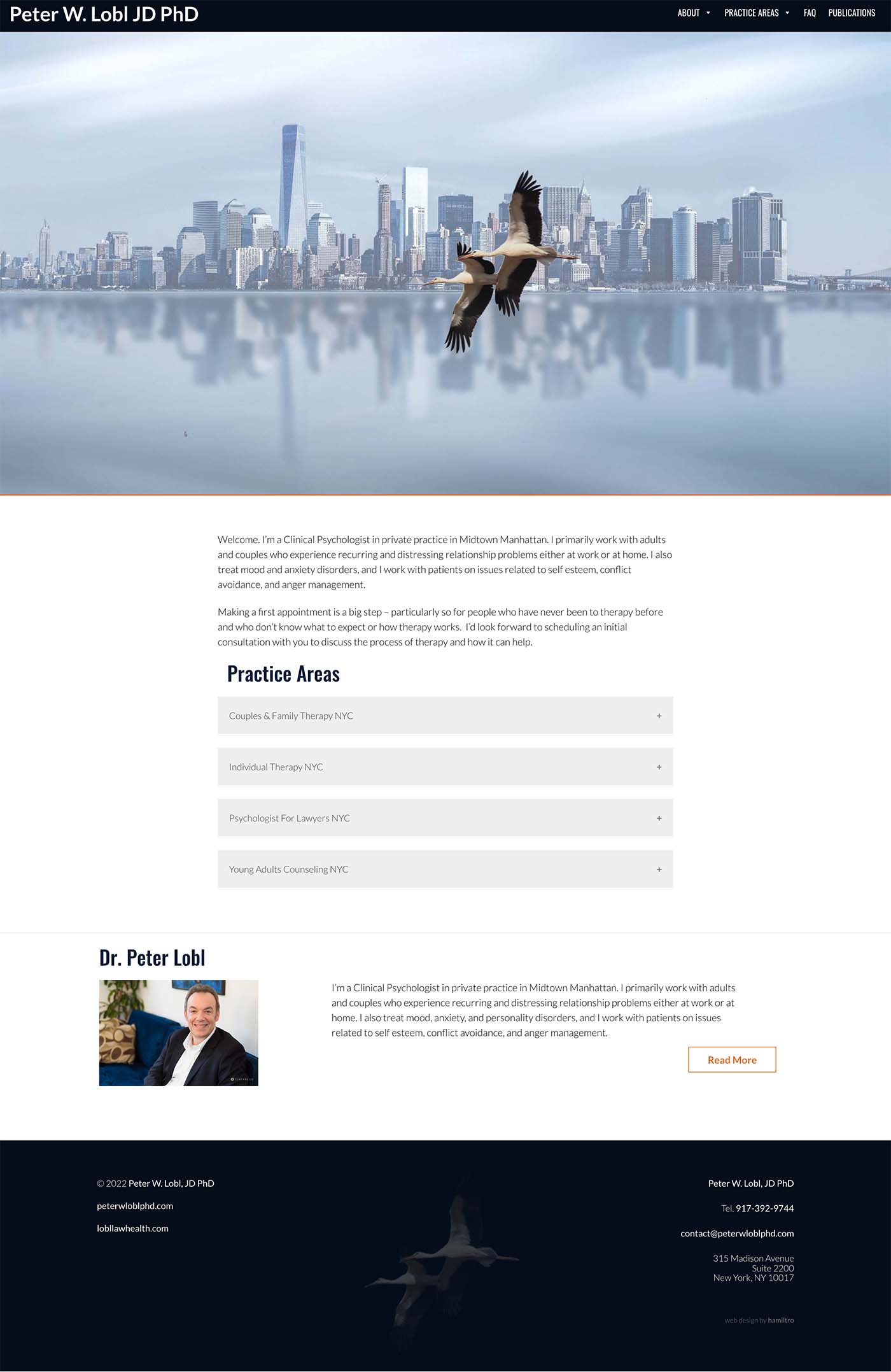 website design for a clinicalpsychologist - Peter Lobl PhD