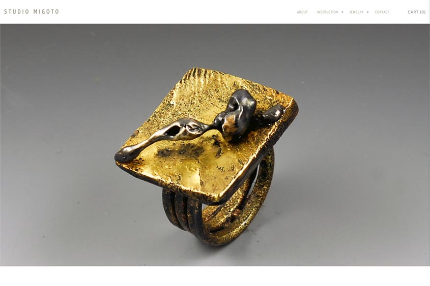 Bespoke website design for a jeweler - Studio Migoto.