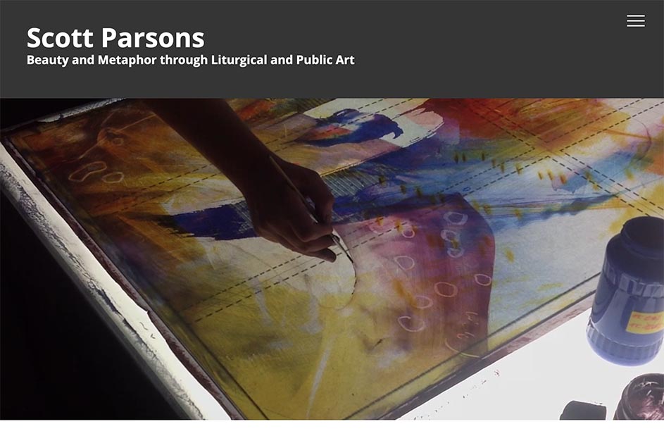 Bespoke website design for a stained glass artist - Scott Parsons.