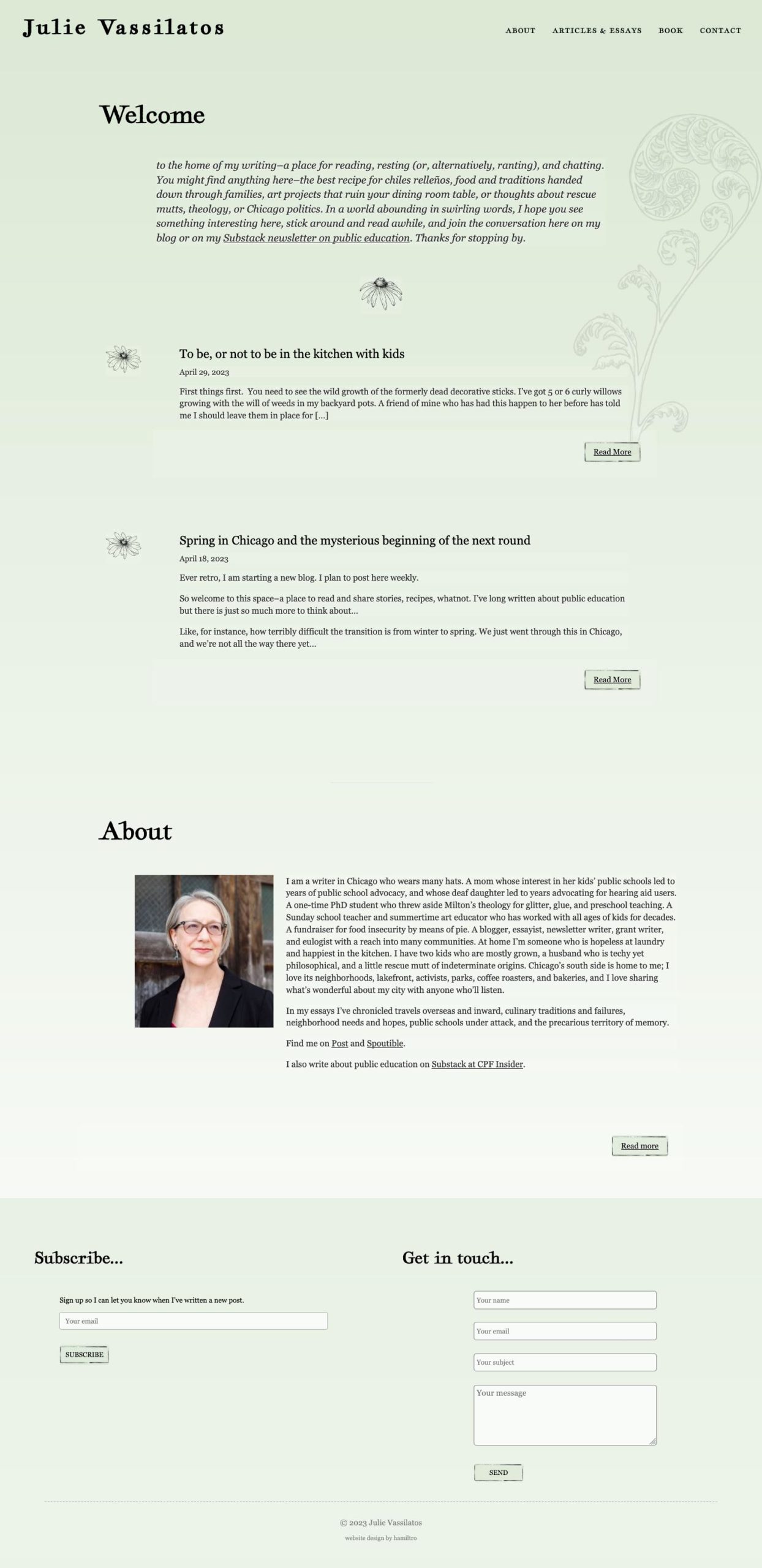 website design for an author and blogger