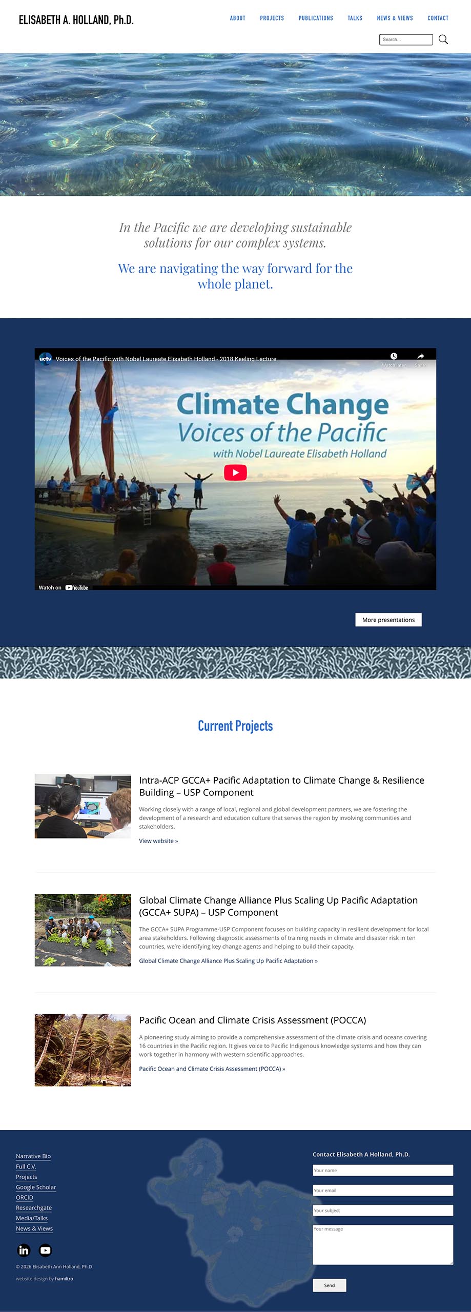 website design for an environmental scientist