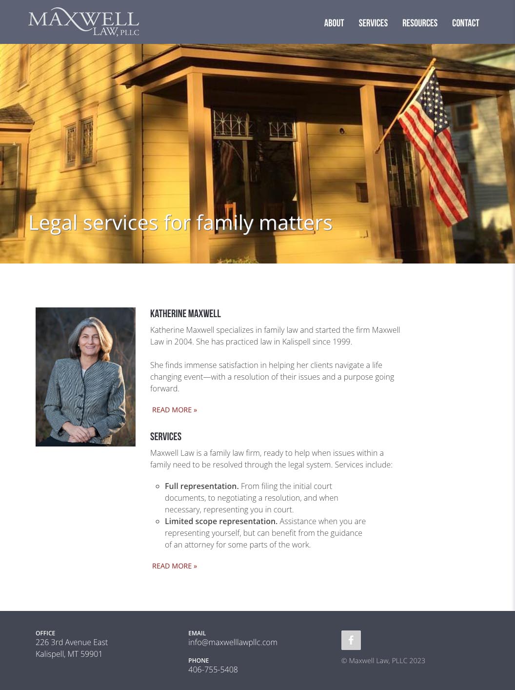website design for lawyers-consultants-agents - We designed this website for a small family law firm in Montana with the goal of creating a comfortable atmosphere.																																												 - long-scrolling page with rich visual sections to help a user find what they are looking for.