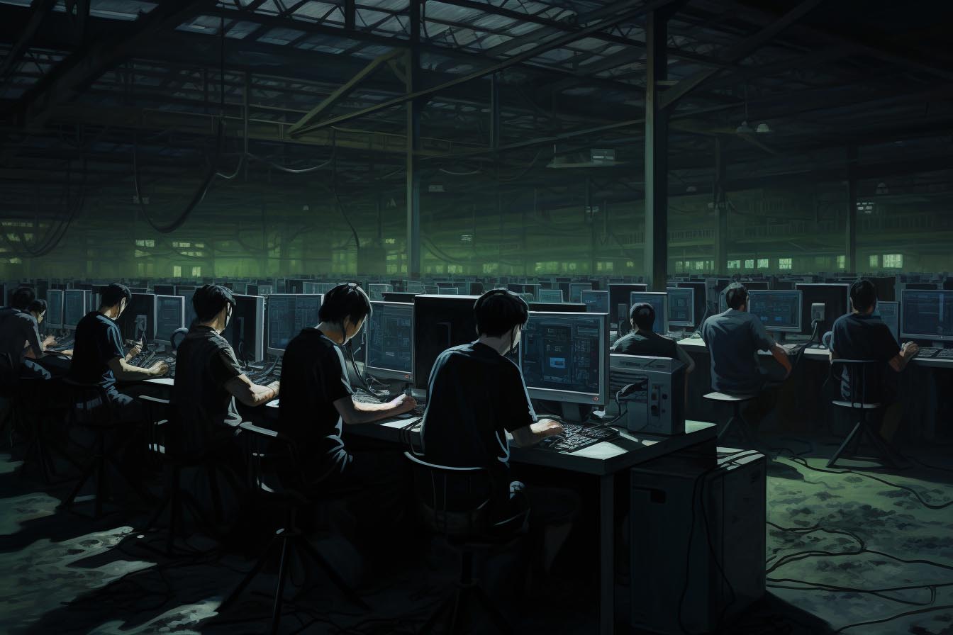 A labor camp of hackers in South East Asia