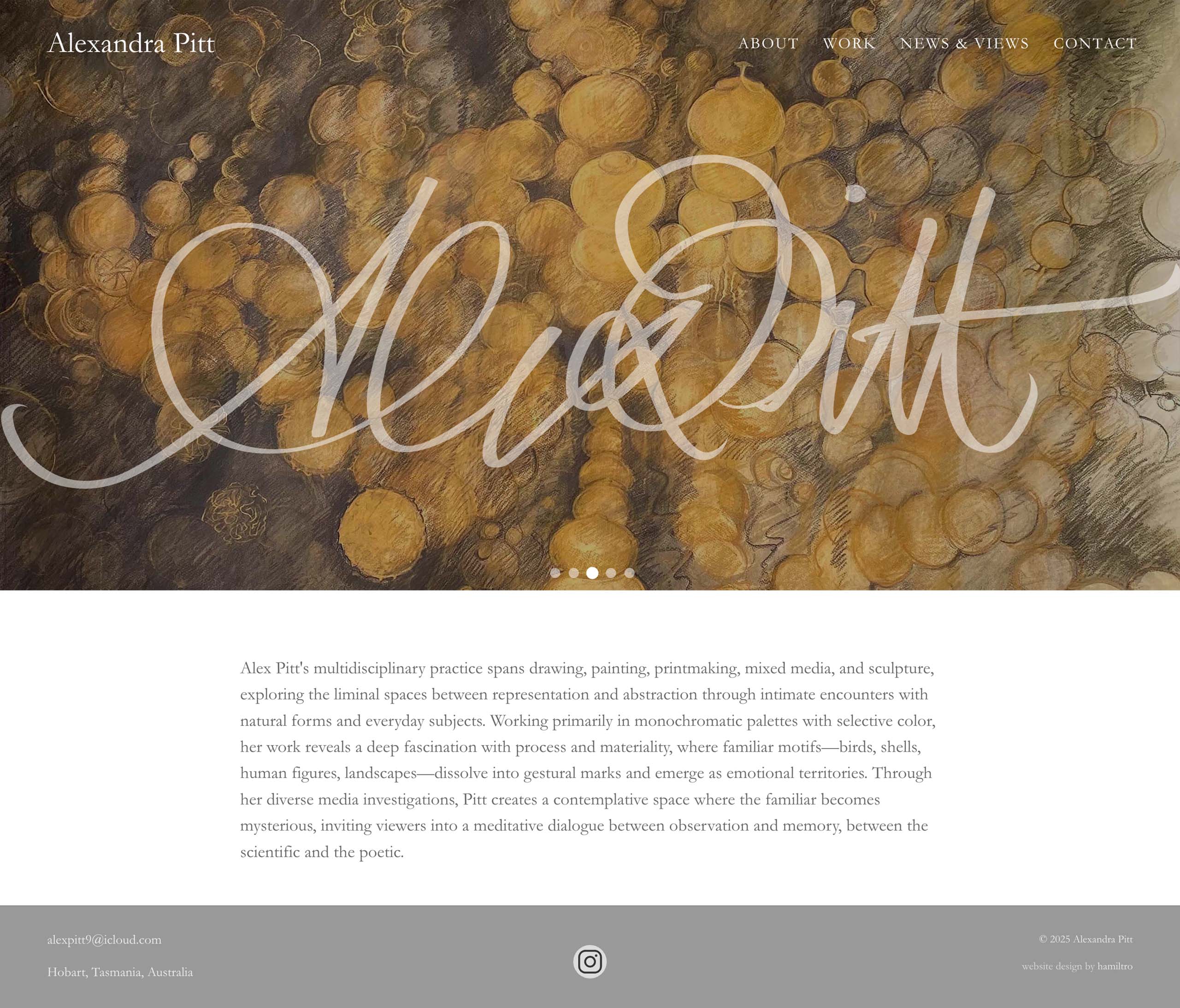 website design for an artist