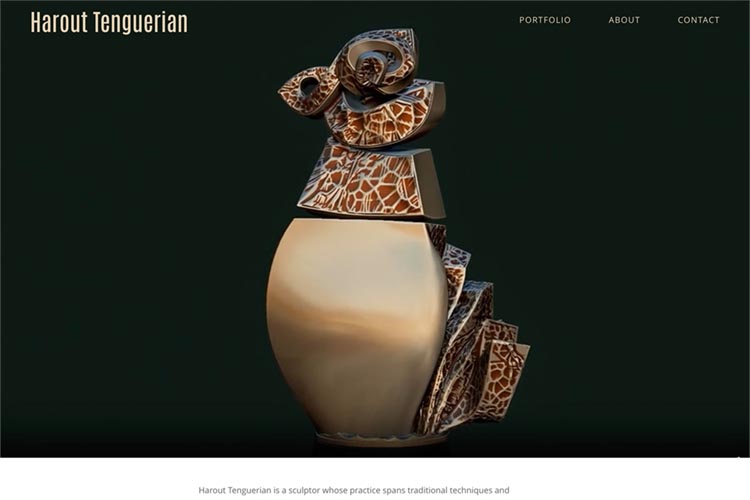 website design for a sculptor