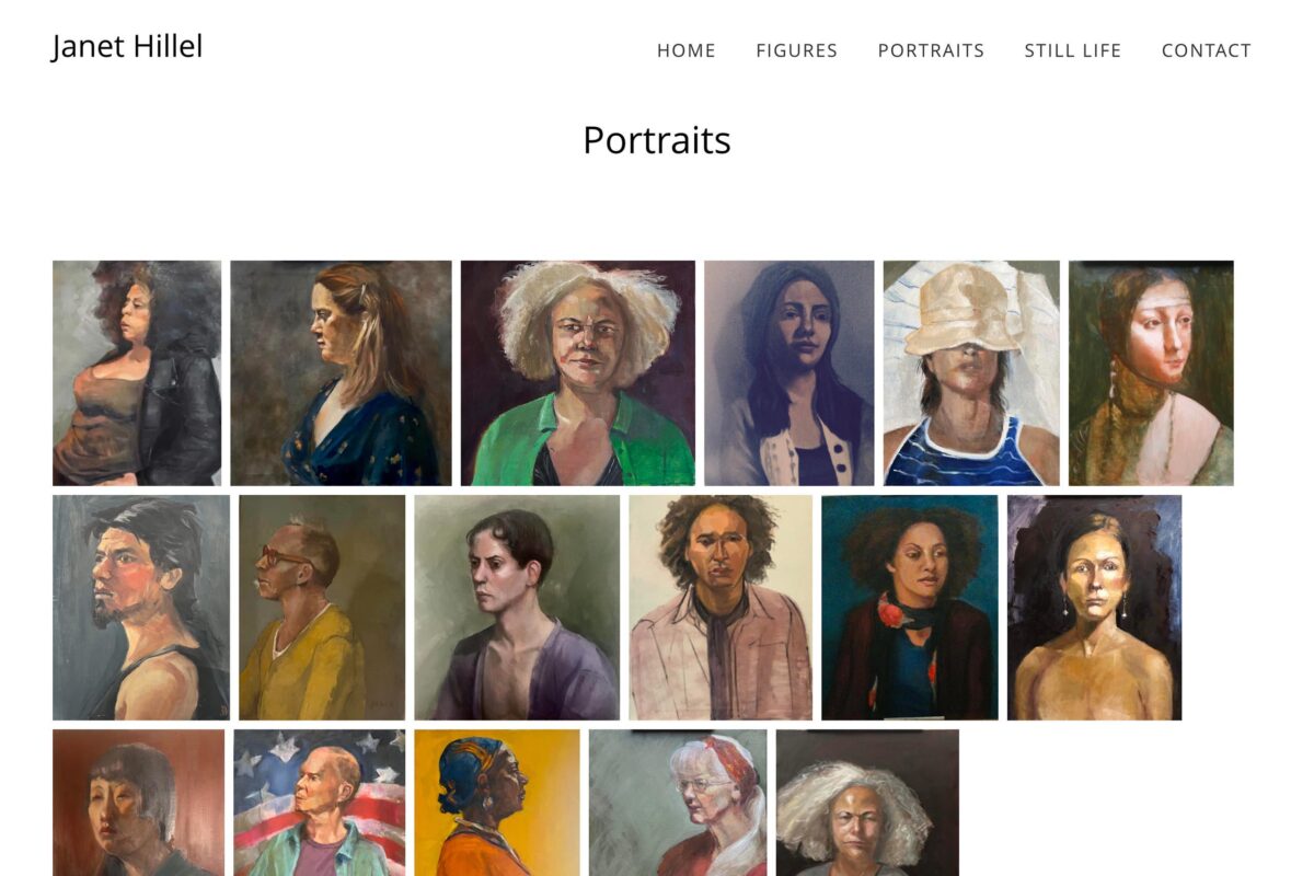 Artwork archive page for an artist's website - with irregular right side