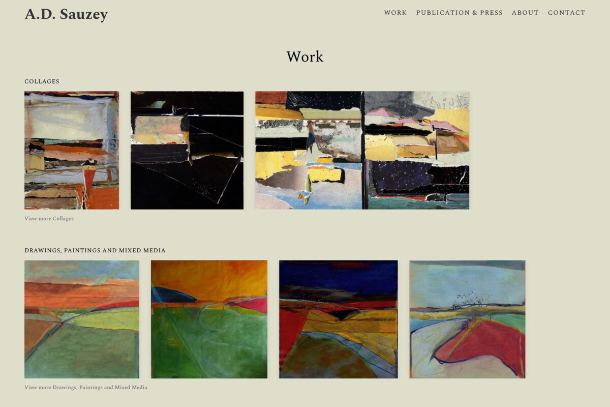 An artwork archive page layout featuring accordions that open the full categories- (AS)