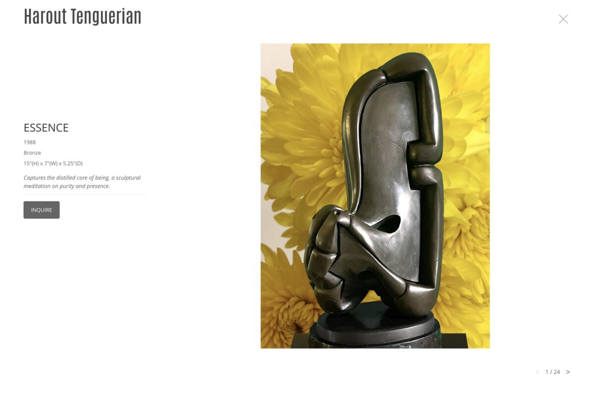 single work page for an artist website (tk)