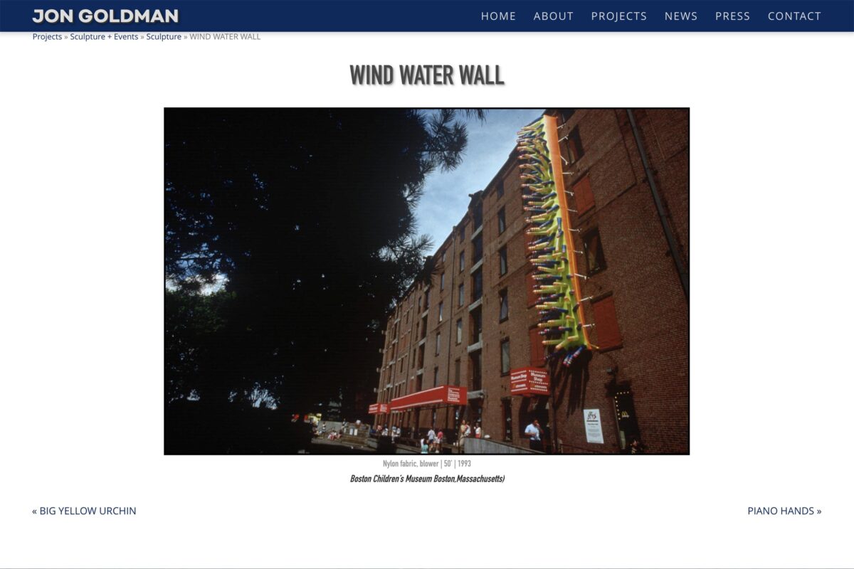 single artwork layout for an artist's website (JG)