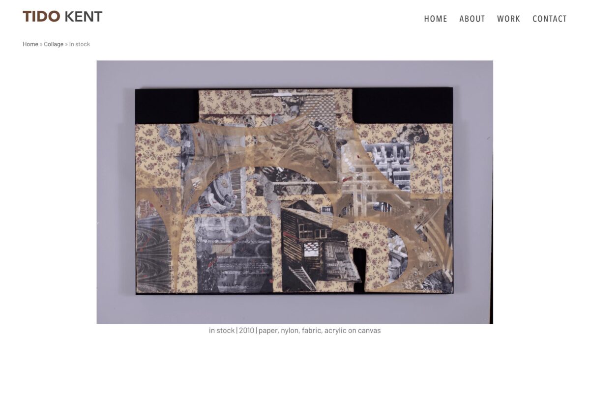 single work layout for an artist's website (TK)